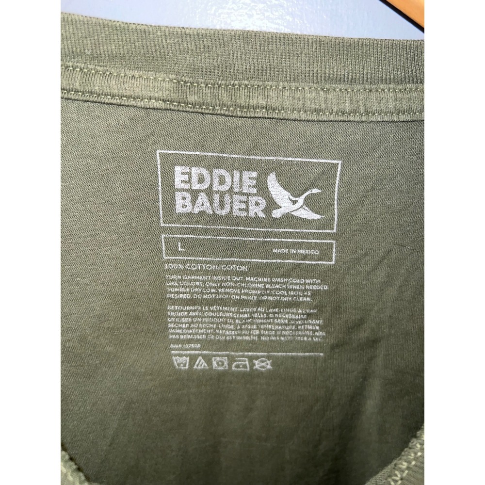 Eddie Bauer Mens Large‎ Olive Green Graphic T-Shirt Outdoor Outfitters Backpack - Picture 5 of 5